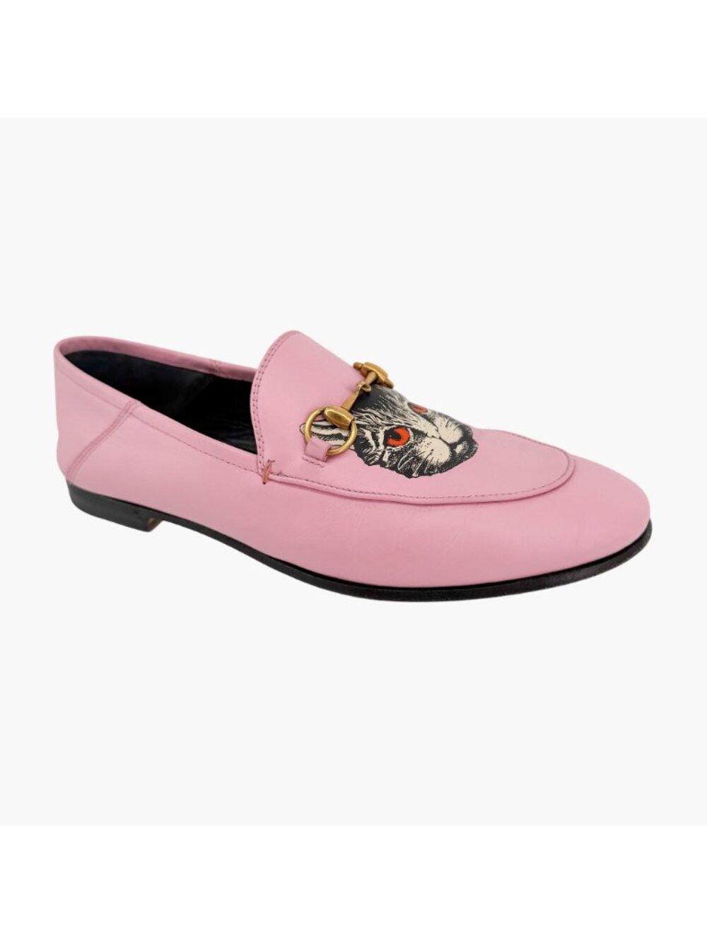 Gucci Mystic Cat Brixton Horsebit Loafers Pink Leather Size 37.5 US 7.5 Women's - Picture 8 of 15